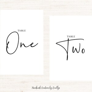 Black & White Wedding Table Numbers /Elegant Linen Cardstock