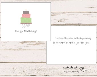 Birthday Cards / Set of 12 / Happy Birthday / 5.5" x 4.25"