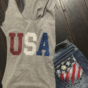 USA Tank / Memorial Day Outfit / 4th of July Tank / America / Red White and Blue / 4th of July Womens Tank