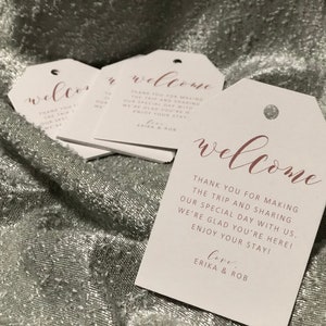 Wedding Welcome Tags / Wedding Hotel Bags / Set of 8 / Destination Wedding Tags / Welcome Tags