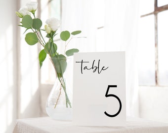 Wedding Table Numbers / Rustic Elegance Table Numbers / Black and White Table Number / Wedding Table Decor / Printed Table Numbers