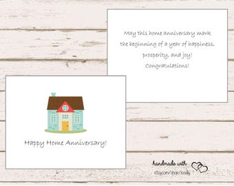 Happy Home Anniversary / Set of 12 / Realtor Cards / 5.5" x 4.25" / New Home / Housewarming / New Home