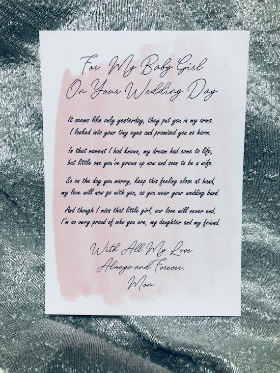 Letter to the Bride / on Your Wedding Day / Daughter ...
