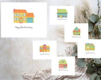 Home Anniversary Cards, Realtor Thank You Cards, Printed, New House, Housewarming Card