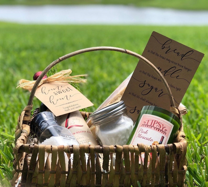 Housewarming Gift Basket POEM TAGS / Bread Candle Sugar