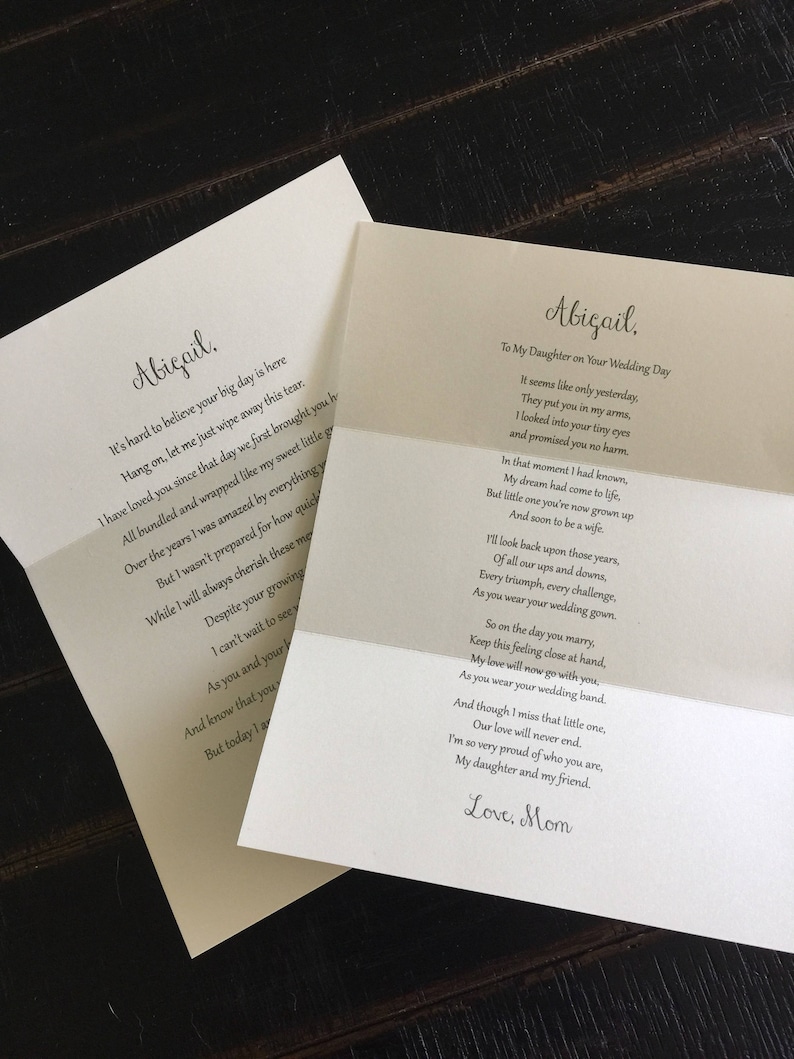 Letters to the Bride / On Your Wedding Day / Daughter / Etsy