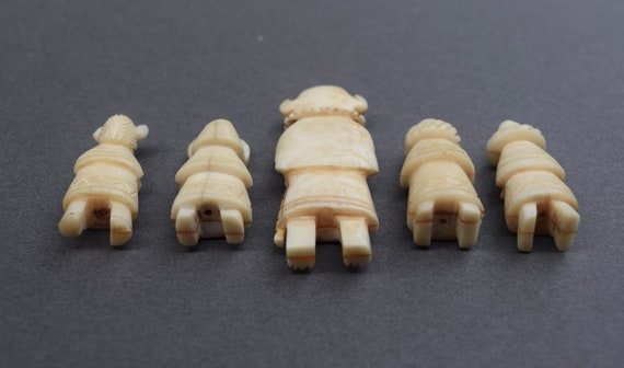 5 Vintage Zuni Kachina Bone Necklace Pieces, Beau… - image 4