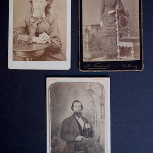 3  Antique Carte de Vistas from the 1860s, sepia