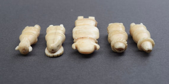 5 Vintage Zuni Kachina Bone Necklace Pieces, Beau… - image 5