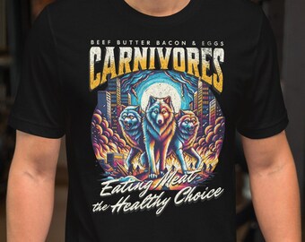 Carnivore Diet Advocate T-shirt, grunge-inspirerat DTG-tryck