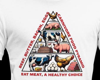 Carnivore Food Pyramid Graphic Tee – Eat Meat, Healthy Choice
