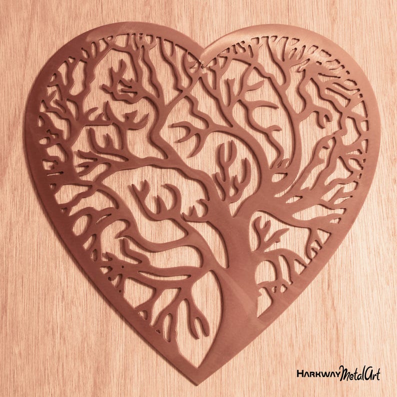 Heart Shaped Tree of Life metal wall art. A great gift idea. Etsy