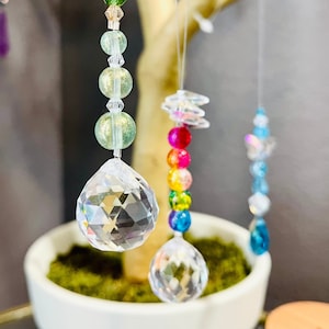 Mini Tree & Ornament Crystal - Feng Shui Garden or Home Crystal Sun Catcher Strands - Various Colors and Length