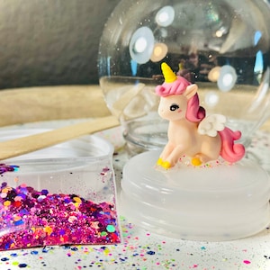 DIY Kid Craft Unicorn Snow Globe Kit - Double Sealed & Shatterproof - Holiday Activity | Christmas Decor