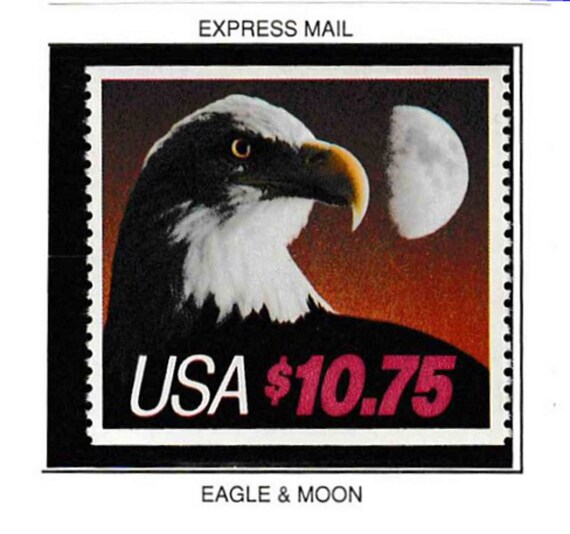 Items similar to US Unused Postage Stamp, Express Mail Eagle & Moon