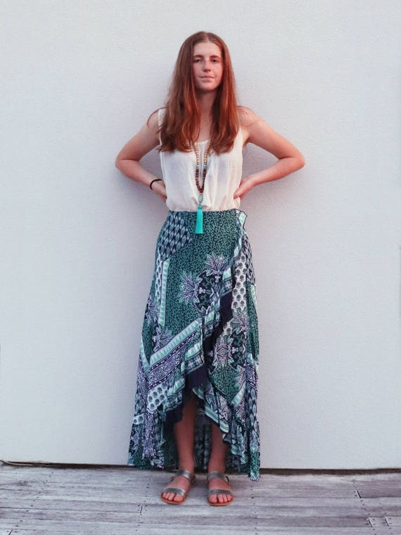 wrap around maxi skirts