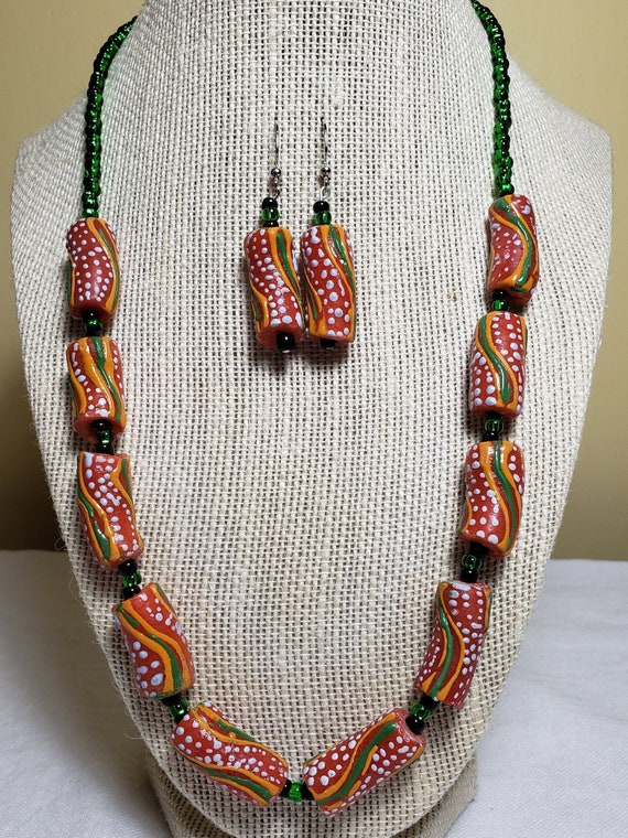 Handmade Ghana recycled Sugar White glass Rondelle shape African Trade Beads