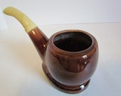 Vintage Ceramic Meerschaum Pipe Planter Man Cave Bar Room Decor Ideas Plant Containers