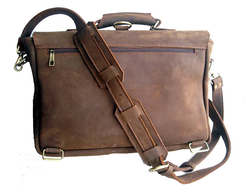 16 Vintage / Distressed Buffalo Leather Briefcase / Etsy