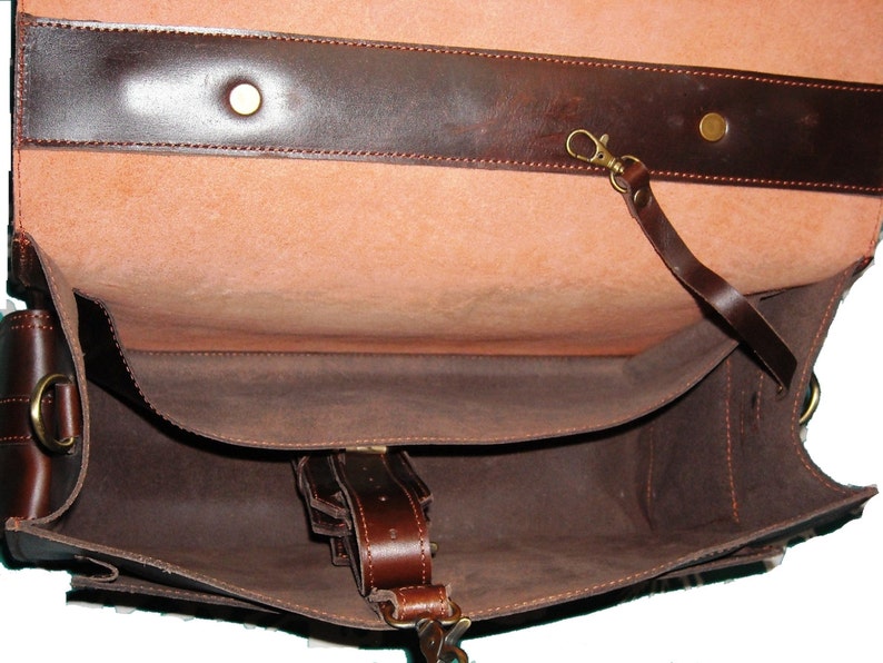 Classic Brown Buffalo Oil Pullup Leather Briefcase / Attache Etsy