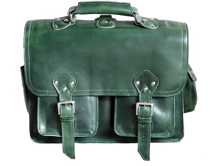 Handmade Buffalo Leather Briefcase / Messenger Bag / Backpack Etsy