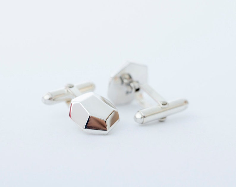 Silver Rock Cufflinks image 2