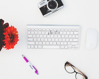 Download Free Stock Photography-Photography Desktop-Keyboard Styled Desktop-Desktop-Styled Mockup-Desktop Photo PSD Template