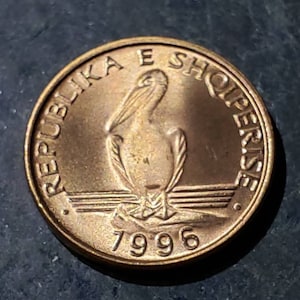 Moneda de 1 lek de Albania de 1996, SIN CIRCULAR, procedente de la ceca. ENVÍO GRATUITO.