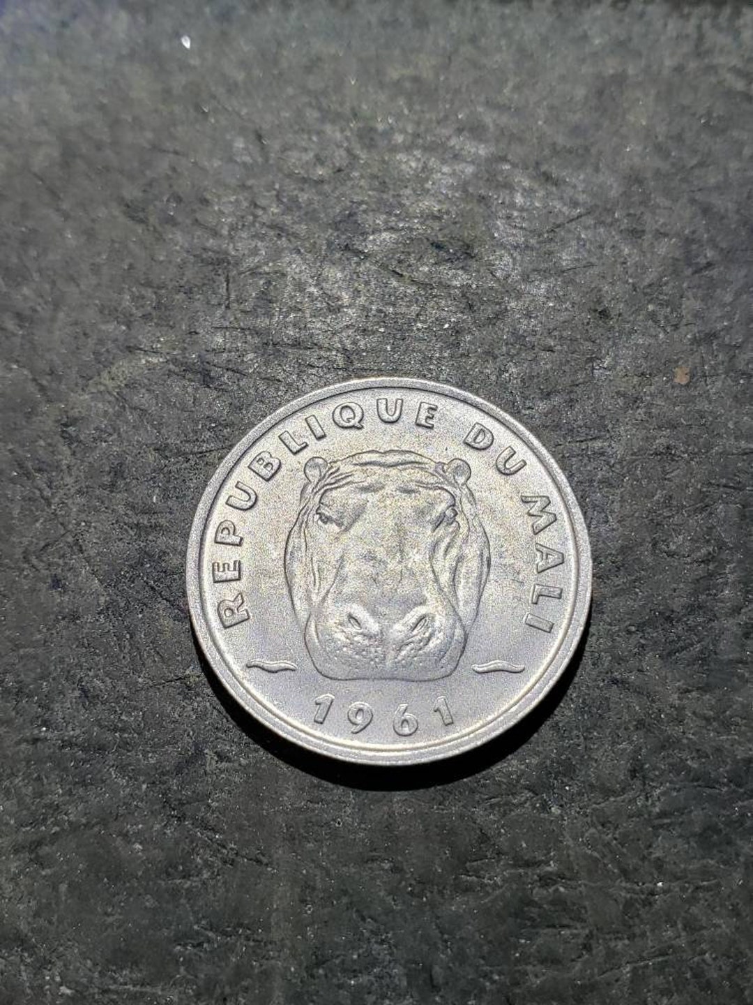 1961 MALI 5 FRANCS Exotic African Hippo Coin 22245 uncirculated Free