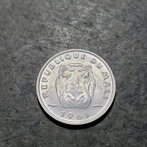 1961 MALI 5 FRANCS  Exotic African Hippo Coin #22245 ***Uncirculated*** Free Shipping