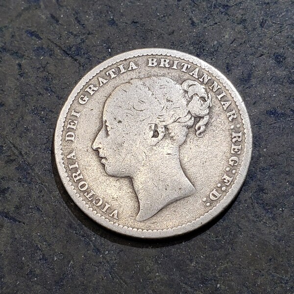 1884 SILVER "ONE SHILLING" Coin from Great Britain ***Free Shipping*** 8777