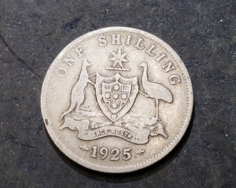 1925 SILVER Australia 1 Shilling Coin ***FREE SHIPPING*** #23