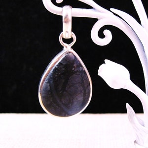 Silver Picasso Jasper Pendant, Gorgeous Vintage 925 Sterling Silver Picasso Jasper Pendant