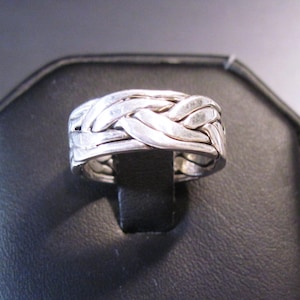 Size 6 Solid 925 Sterling Silver Ring, Beautiful Vintage Heavy 925 Sterling Silver Woven Braided Ring Size 6 Close Out Sale!