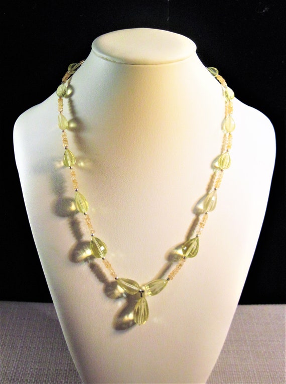 Sterling Citrine & Lemon Citrine Necklace, Beautif