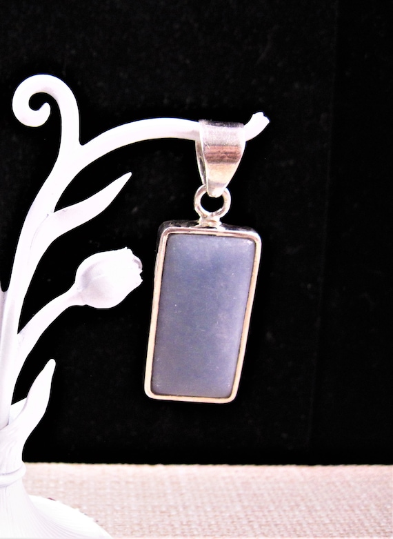 Sterling Silver Angelite Pendant, Gorgeous 925 Ste