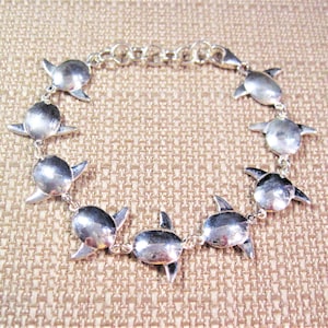 Beautiful Sterling Turtle Bracelet, Beautiful 925 Sterling Silver Turtle Bracelet
