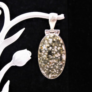 Silver Ocean Jasper Pendant, Gorgeous 925 Sterling Silver Ocean Jasper Pendant