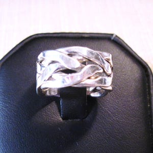 Size 6-1/2 Solid 925 Sterling Silver Ring, Beautiful Vintage Heavy 925 Sterling Silver Woven Braided Ring Size 6.5 Close Out Sale!