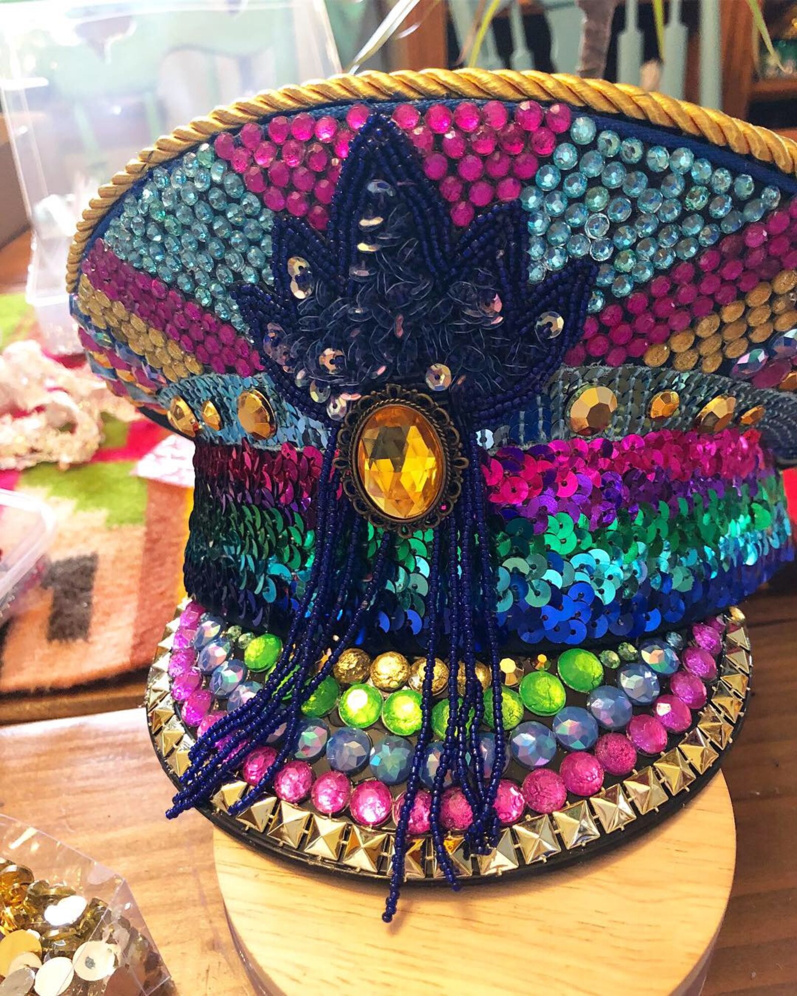 CUSTOM Marching Band Hat. Captain Hat. Festival Hat. Burning Man Hat