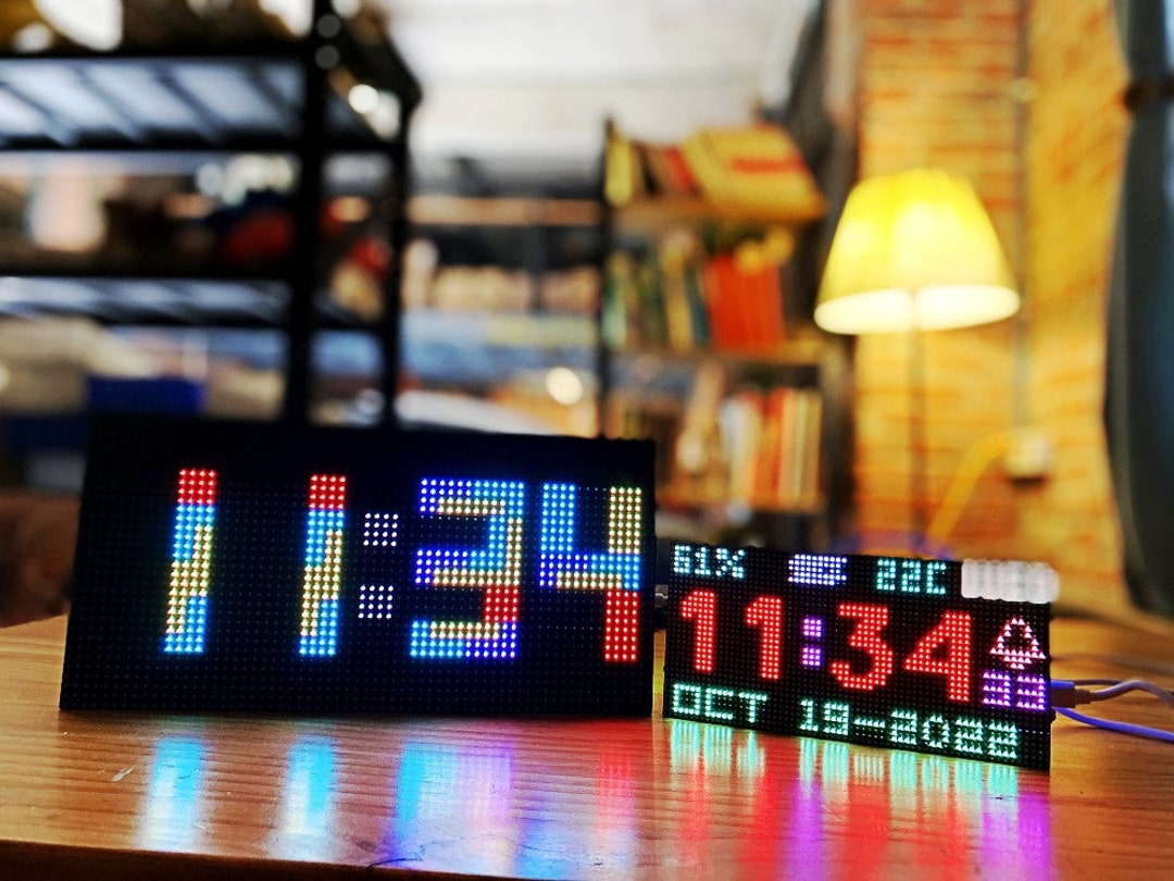 Cool Digital Clock Weather Station Esp8266 Electronic Diy Geek Decoration Toy Etsy