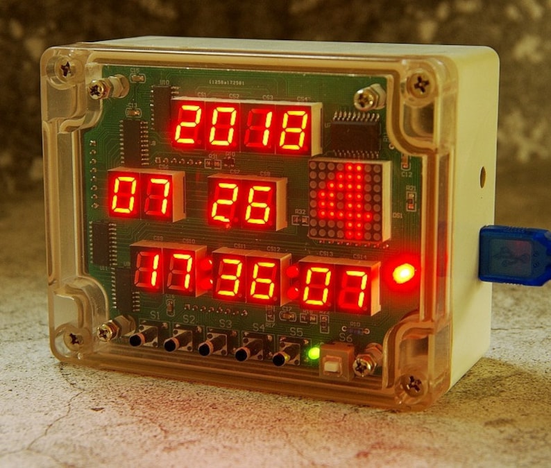 Multi function digital tube 14 LED dot matrix electronic clock diy kit soldering kit electric image 1