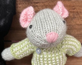 Montague the Plush Hand Knitted Mouse