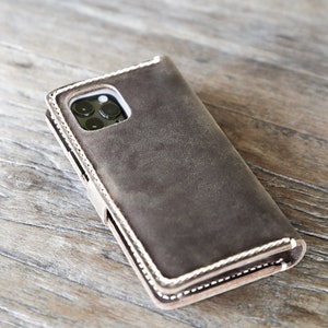 iPhone Wallet Case with closure, PERSONALIZED Leather iPhone Case, Leather iPhone Case, Personalized iPhone PICK your iPhone below 056 image 7