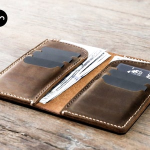 Two Pocket, Money Clip Wallet Calf — Pinnell Custom Leather