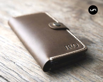 iPhone 12 Case with closure, PERSONALIZED Leather iPhone Wallet Case, Leather iPhone Case, Personalized iPhone - PICK your iPhone below #056