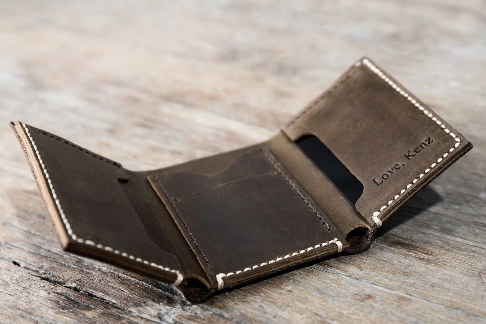 Mens Leather Trifold Wallet for Men Leather Trifold Wallet Etsy UK