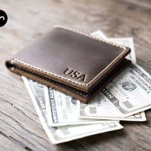 Cartera de cuero personalizada, cartera de cuero para hombre, billetera de hombre, cuero de la cartera de los hombres, billetera de los hombres personalizada, billetera bifold, padrinos regalo #063