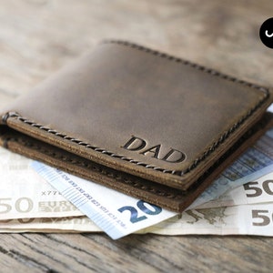 Euro Wallet, PERSONALISIERTE Herren Leder Bifold Wallet, passend für Euro, UK und HK Währung, Herren Leder Euro Wallet #027