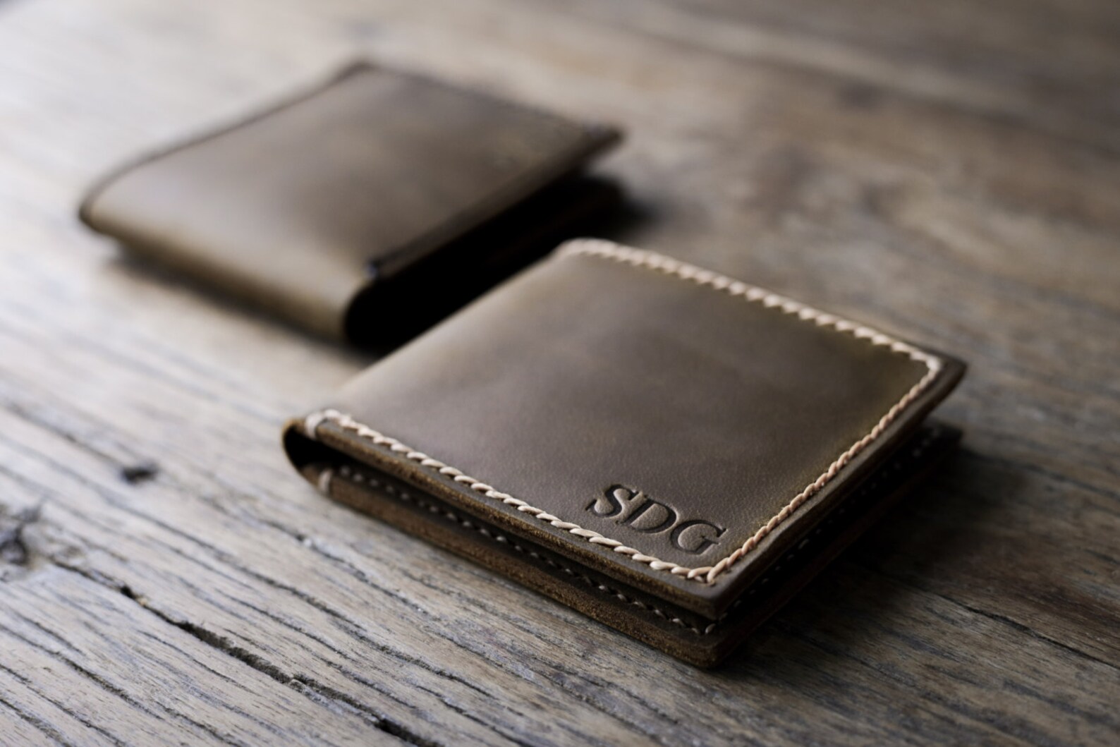 Mens Leather Wallet With Coin Pocket All Currency Friendly Etsy